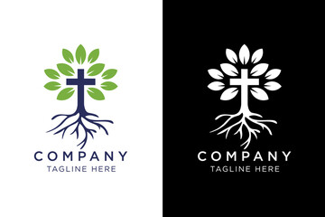 simple rooted cross logo