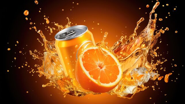 liquid orange soda drink splash illustration fresh juice, background healthy, yellow drop liquid orange soda drink splash