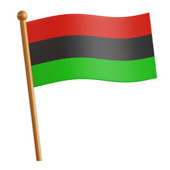 3D Illustration of Unity Flag for Kwanzaa