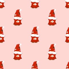 Cute elf background with delicious donuts for Christmas.