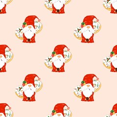 Cute elf background with delicious donuts for Christmas.