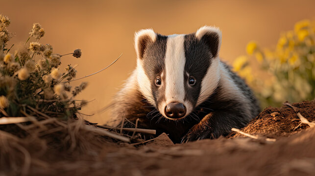 Close up of honey badger - Powered by Adobe