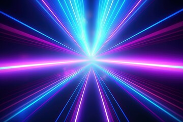 Obraz premium abstract futuristic background with pink blue glowing neon moving high speed wave lines and bokeh lights. Data transfer concept Fantastic wallpaper