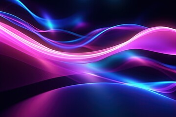 Fototapeta premium abstract futuristic background with pink blue glowing neon moving high speed wave lines and bokeh lights. Data transfer concept Fantastic wallpaper
