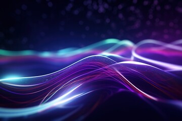 Obraz premium abstract futuristic background with pink blue glowing neon moving high speed wave lines and bokeh lights. Data transfer concept Fantastic wallpaper