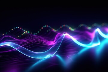 abstract futuristic background with pink blue glowing neon moving high speed wave lines and bokeh lights. Data transfer concept Fantastic wallpaper