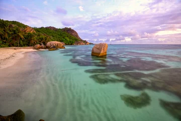 Cercles muraux Anse Source D'Agent, île de La Digue, Seychelles Beach Anse Source d'Argent