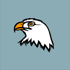 Eagle head black and white vector