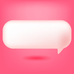 chat bubble 3d soft pink design illustration