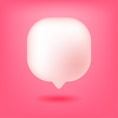 chat bubble 3d soft pink design illustration