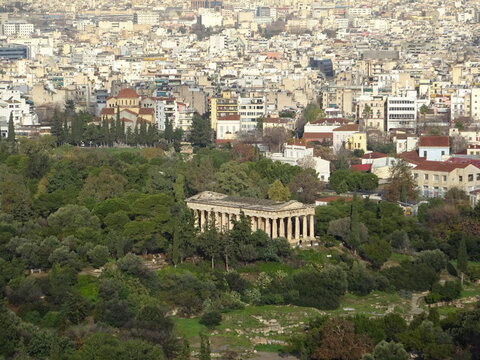 古代アゴラのヘファイストス神殿　&Nu;&alpha;ό&sigmaf; &tau;&omicron;&upsilon; &Eta;&phi;&alpha;ί&sigma;&tau;&omicron;&upsilon;　Temple of Hephaestus