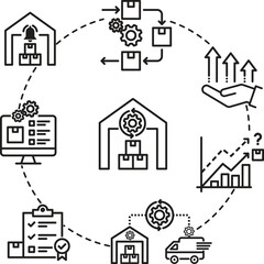 stock management icon vector inventory management illustration symbol graphic