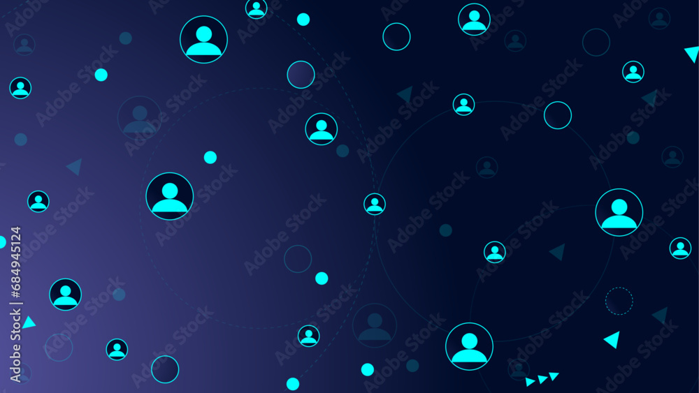 Wall mural vectors network connection with connection people for global communication technology, global busine