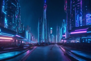 cyberpunk night city tron future 360 panorama hdri--