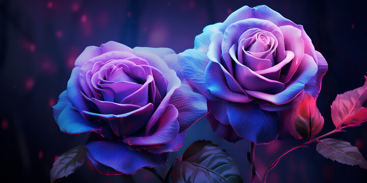 Purple roses on a blue background,Purple roses wallpapers for iphone and android.Glowing Rose Wallpaper Image