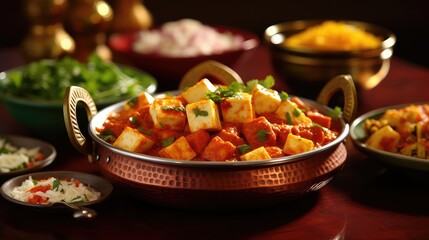 curry paneer indian food paneer illustration spices vegetarian, dairy protein, delicious recipe curry paneer indian food paneer - obrazy, fototapety, plakaty