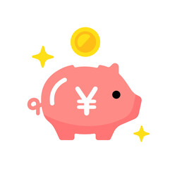 Obraz premium 株式投資・資産運用ベクターアイコンイラスト / 貯金・貯蓄・積み立て投資・貯金箱