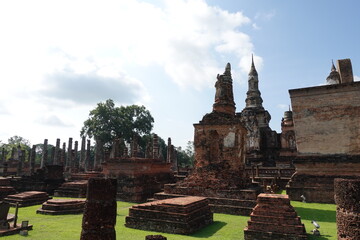 世界遺産のスコータイ歴史公園　スコータイ・タイ　Sukhothai Historical Park, Sukhothai Thailand　อุทยานประวัติศาสตร์สุโขทัย, วัดมหาธาตุ สุโขทัย