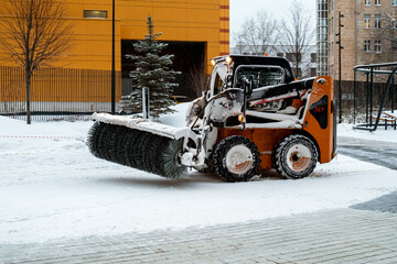 Snow removal with a loader.