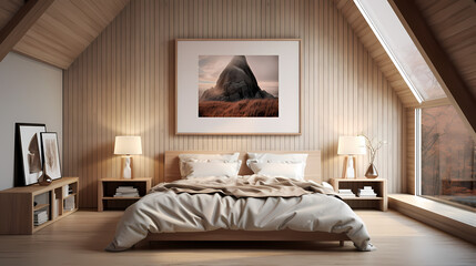 Décoration intérieure de chambre à coucher avec cadre photo