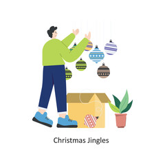 Christmas Jingles vector Flat Design illustration. Symbol on White background EPS 10 File