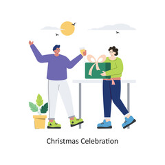 Christmas Celebration vector Flat Design illustration. Symbol on White background EPS 10 File