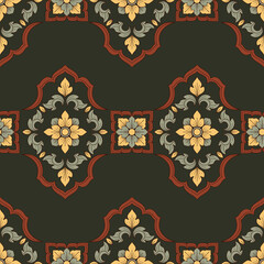 Lai Thai pattern color vintage, seamless patterns,  ornament wallpaper,textile,decorative element
