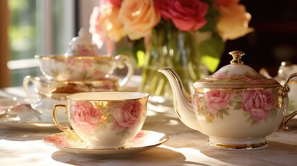 elegant cup tea drink teatime illustration background kitchen, mug object, vintage porcelain elegant cup tea drink teatime