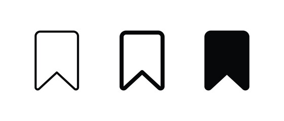 Bookmark icon set vector. outline icon for web and mobile apps