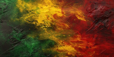 Celebrate Black History Month Grunge Texture Canvas in Red, Yellow, Green