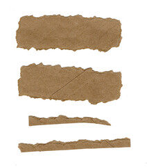 torn pieces of ripped cardboard paper on transparent png background