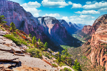 Zion National Park, Utah, USA. Beautiful landscapes, pristine nature, views of incredibly...