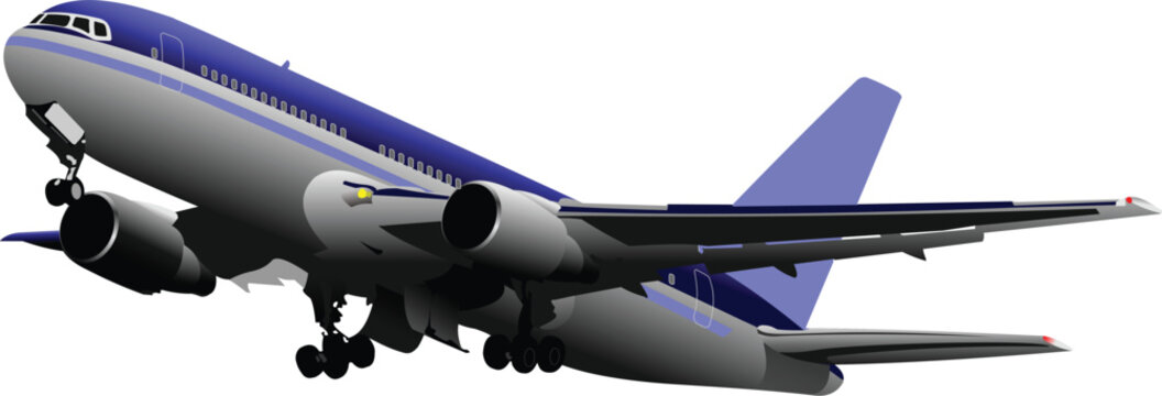 Passenger Airplanes.  Colored Vector illustration for designers