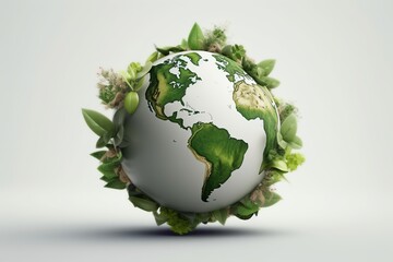 Green Earth Globe, Earth Day, Earth With Leafs