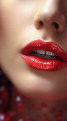 Obraz premium Lip makeup that lasts. Generative Ai.
