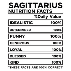 Sagittarius Nutrition Facts SVG