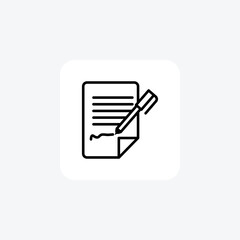Contract, Legal agreement, Documented commitment line icon, outline icon, pixel perfect icon