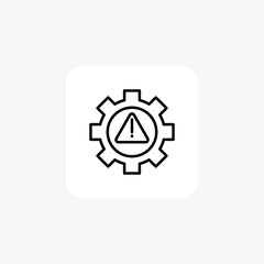 Error Gear Icon line icon, outline icon, pixel perfect icon