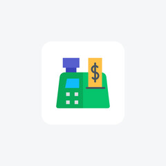 Essence of Cashier Machine flat color icon, pixel perfect icon