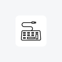 Fototapeta premium Keyboard, electronic typewriter line icon, outline icon, pixel perfect icon