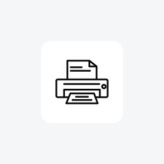 Printing, Printing tool line icon, outline icon, pixel perfect icon