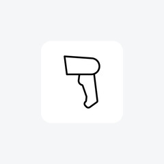 Infrared Thermometer, Temperature scanning line icon, outline icon, pixel perfect icon