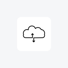 Cloud Sync, Cloud Storage line icon, outline icon, pixel perfect icon