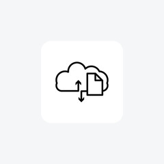 Cloud File, Cloud Storage line icon, outline icon, pixel perfect icon