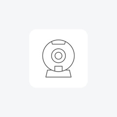 Webcam, camera, video, streaming, online, device thin line icon, grey outline icon, pixel perfect icon