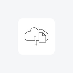 Cloud File,Cloud Storage, thin line icon, grey outline icon, pixel perfect icon