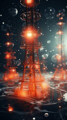 An example of an information transmission tower. Generative Ai.