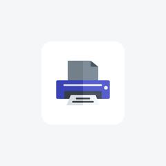 Printing, Printing tool Hub flat color icon, pixel perfect icon