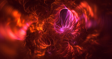 3D manual rendering abstract technology fractal background