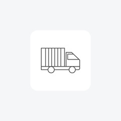 Shipping Truck, Delivery Vehicle, Cargo Transport, thin line icon, grey outline icon, pixel perfect icon